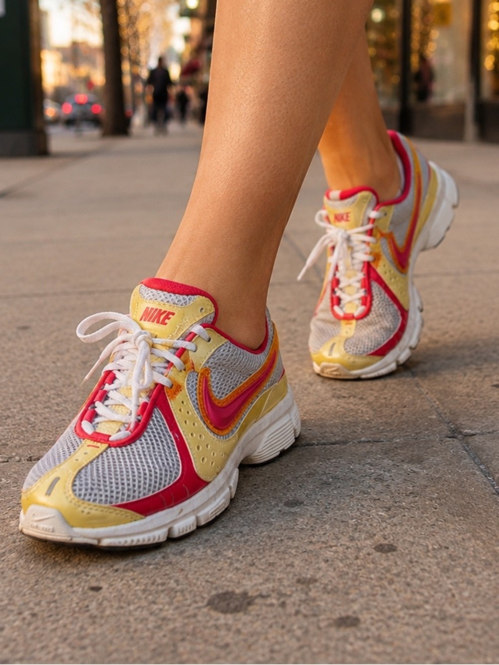 Nike Air Zoom Women’s 6.5 Y2K 2006 Gray Pink Yellow Orange Running Shoes
